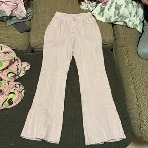 PINK. Light Pink Flared Sweatpants